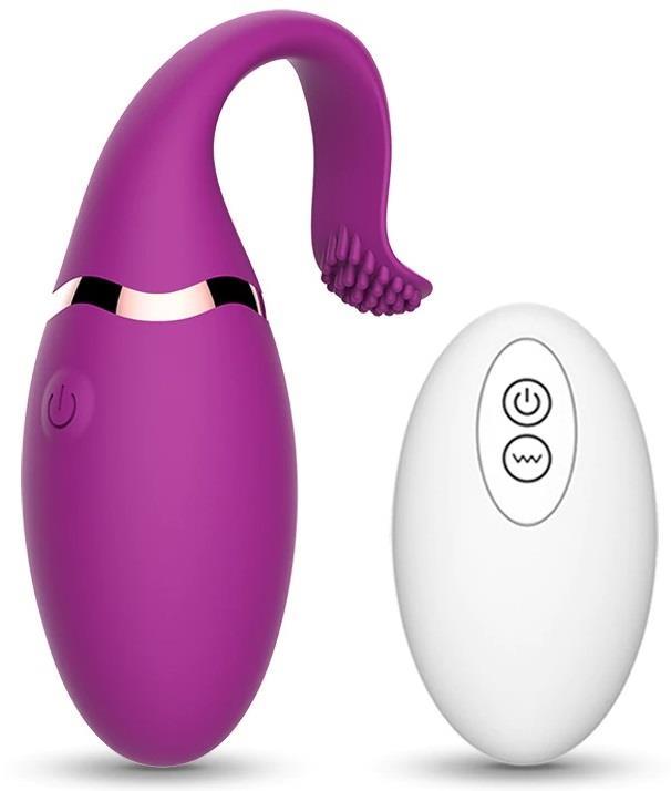 Klitoris G Noktası Uyarıcılı Kumandalı Şarjlı 10 Mod Titreşim Silikon Doku Vajina Kegel Top Vibratör