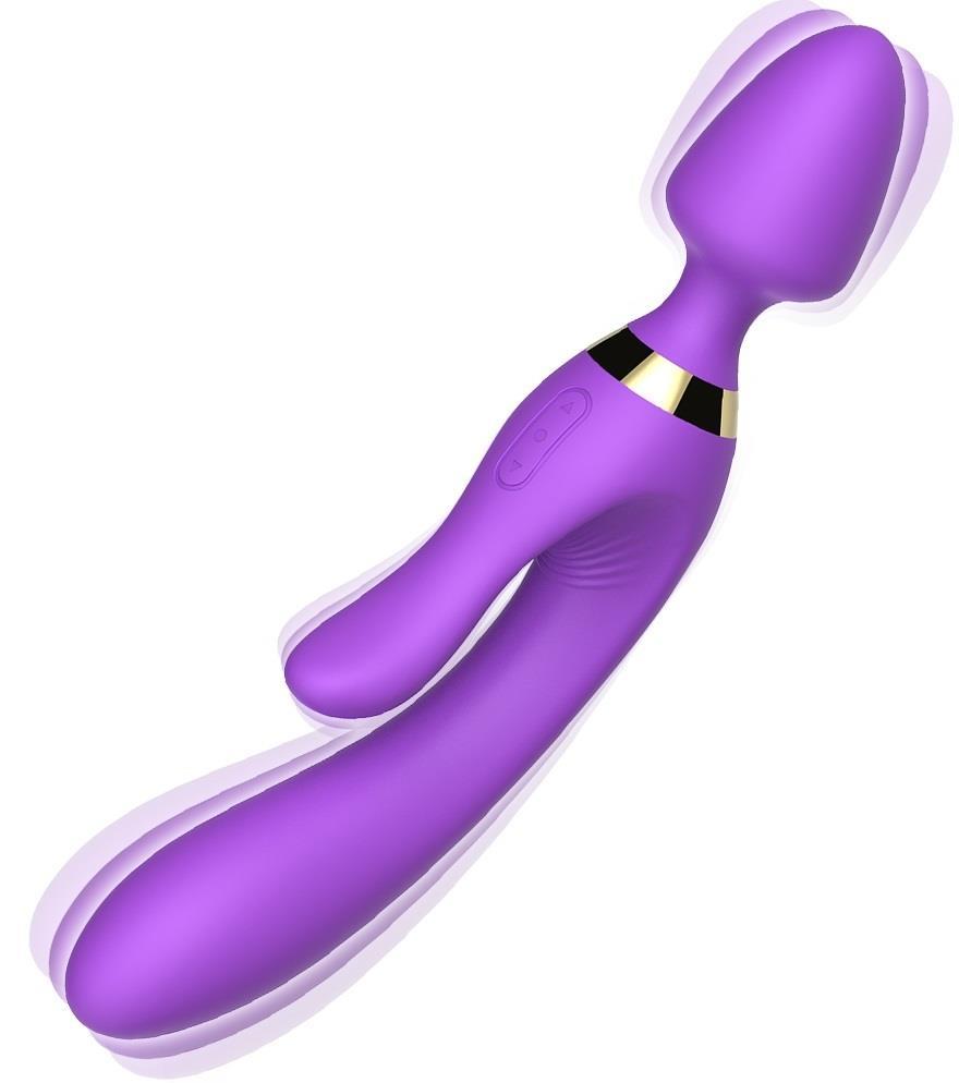 Klitoris G Noktası Uyarıcılı Şarjlı 3 Motorlu Masaj Ve Dildo Soft Silikon 24 Cm Teknolojik Vibratör