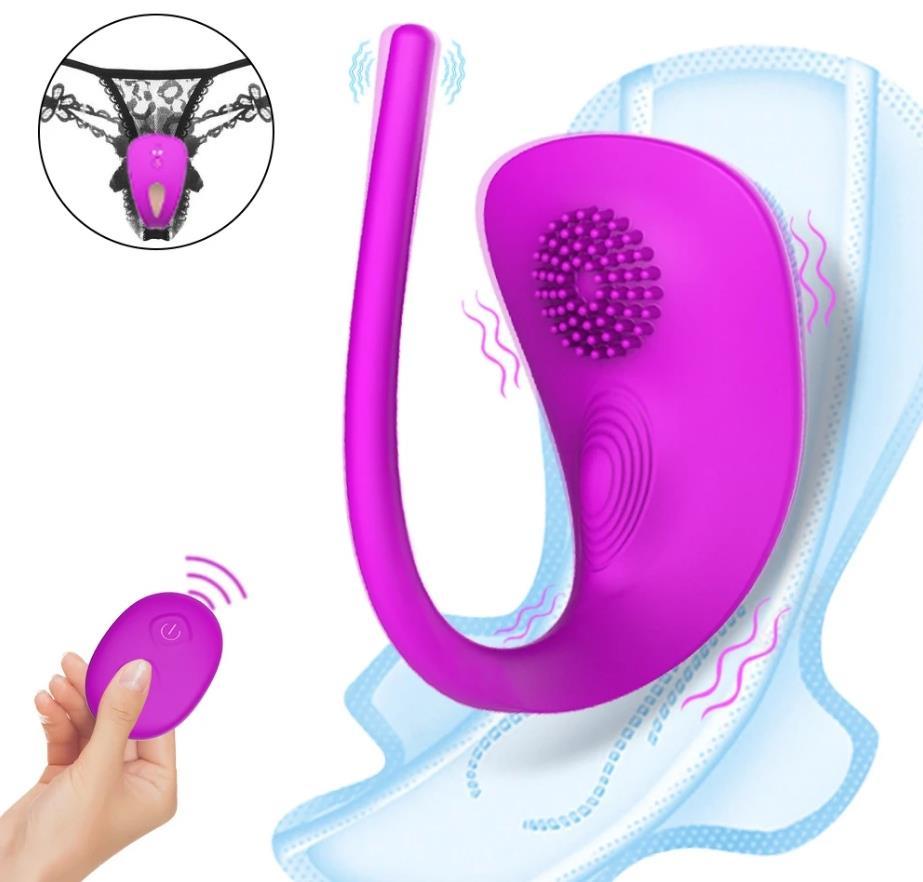 Kumandalı C-String Kilot İçi Giyilebilir Silikon Doku Şarjlı 7 Mod Titreşimli Giyilebilen Vibratör