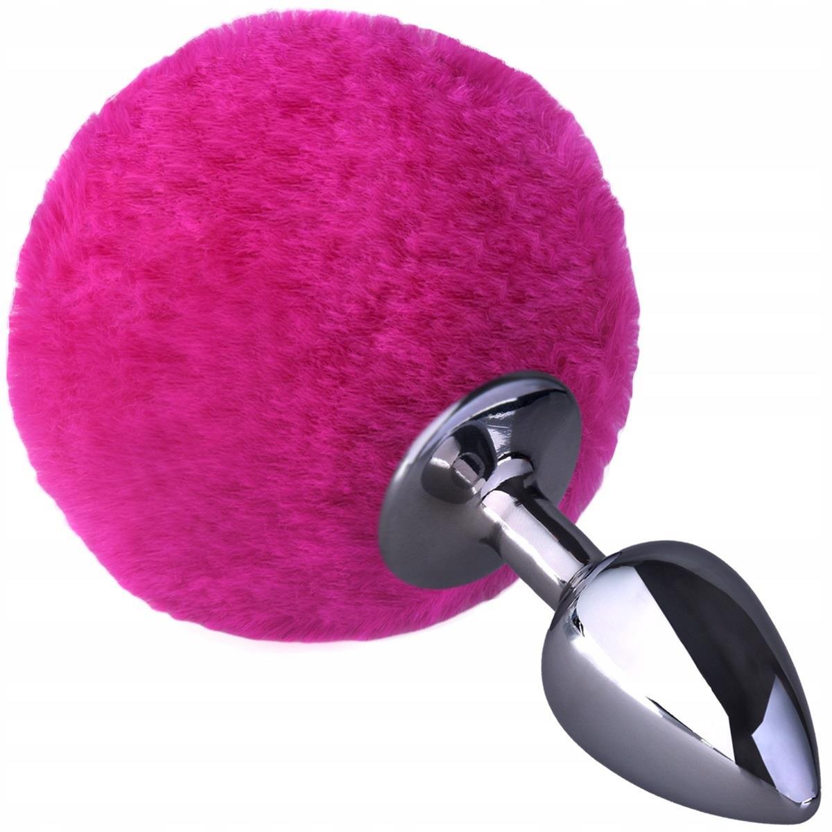 Lüks Gümüş Metal 7.5 Cm Ponpon Tüylü Fantezi Ürünü Anal Açıcı Genişletici Alıştırıcı Anal Plug Tıkaç