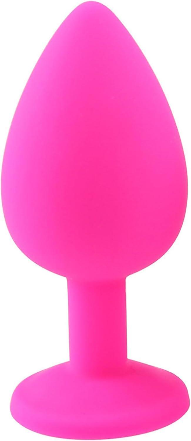 Lüks Mücevher Taşlı Soft Pembe Silikon Doku 9,5 Cm Anal Açıcı Alıştırıcı Tıpa Genişletici Tıkaç Plug