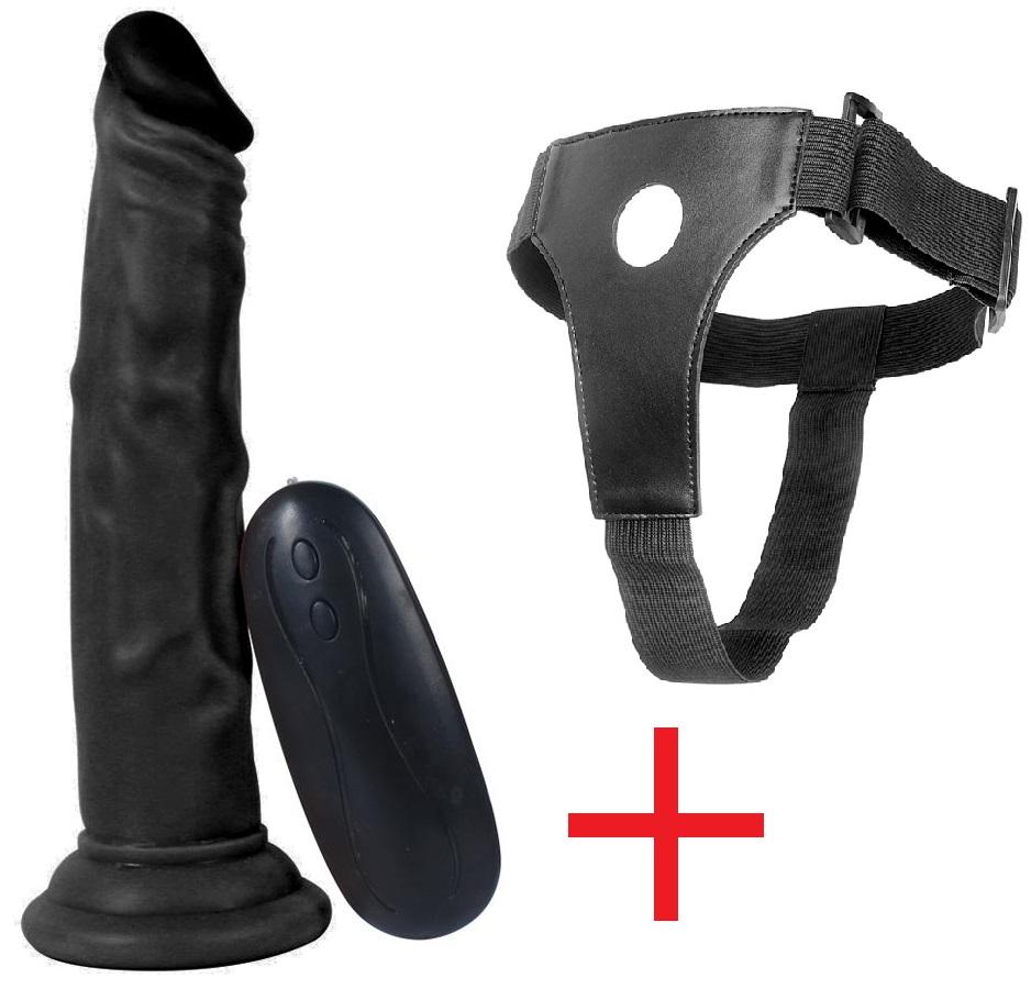 Yumurtalıksız Zenci 19 Cm Anal Vajina 10 Mod Titreşim Realistik Belden Bağlamalı Kemerli Vibratör