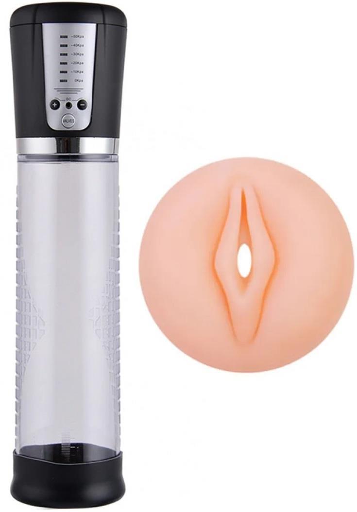 Otomatik Usb Şarjlı Güçlü Vakum Gücü 6 Kademe Çekim Fonksiyonlu Vajina Ağızlı Penis Pompası