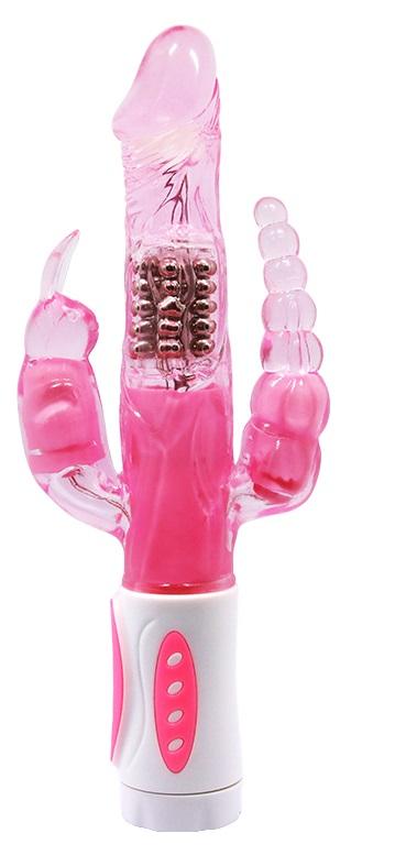 Oynar Başlıklı Anal Vajinal Klitoris 3 Motorlu Rabbit 12 Farklı Titreşim Teknolojik Tavşan Vibratör