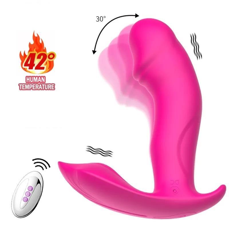 Oynar Başlıklı Giyilebilen Isıtmalı Usb Şarjlı 7 Mod Titreşim Soft Silikon Dokuda Kumandalı Vibratör