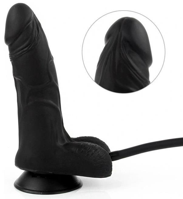 Pompalı Şişirilebilen Genişleyen Gerçekçi Doku Zenci Penis Vantuzlu Realistik Şişirmeli Siyah Dildo
