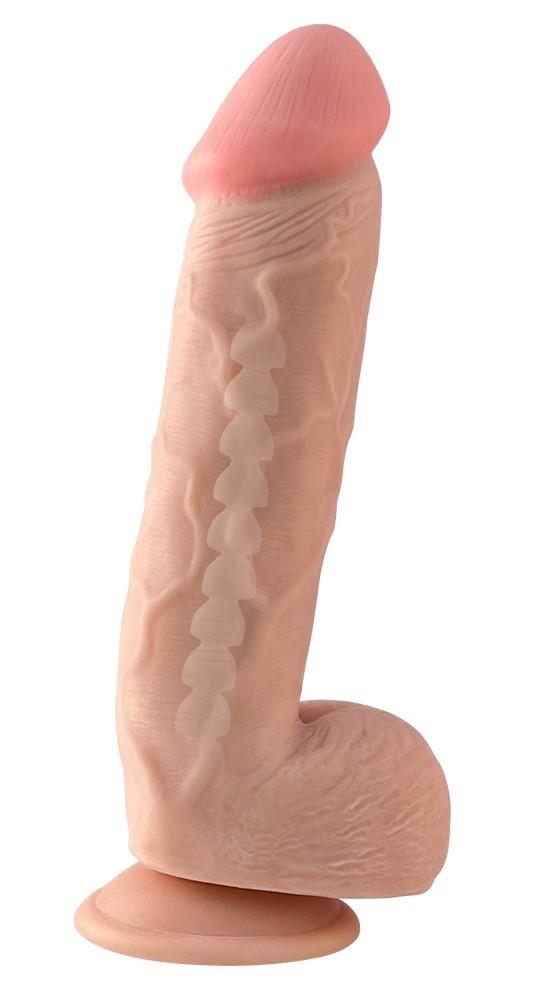Gerçekçi Yumuşak Cilt Yapısında Kıkırdaklı Esnek Şekil Alabilir Vantuzlu 21 Cm Dildo Realistik Penis
