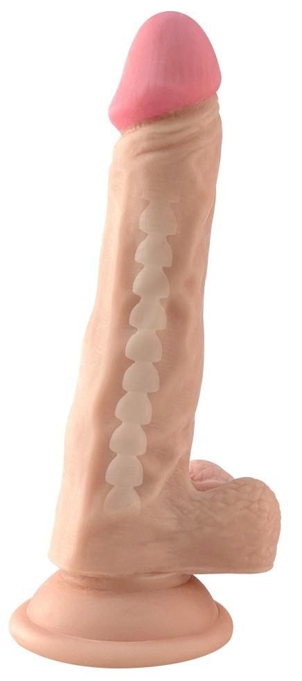Yumuşak Cilt Yapısında Gerçekçi 19 Cm Kıkırdaklı Esnek Şekil Alabilir Vantuzlu Dildo Realistik Penis