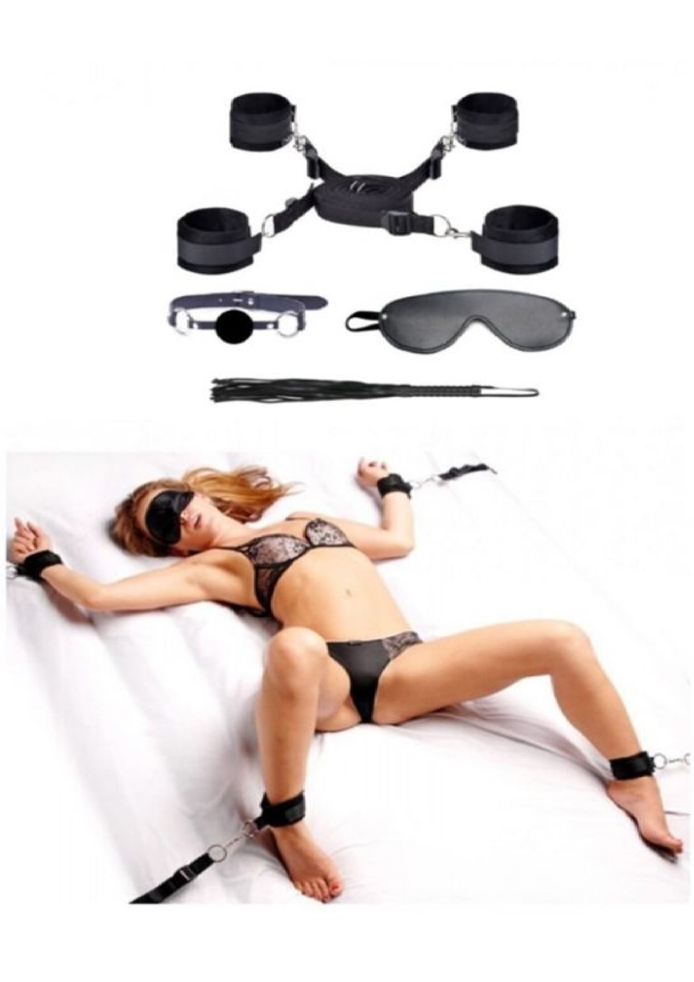 Yatak Altı Bağlama Seti - 7 Parça BDSM Fetiş Takımı
