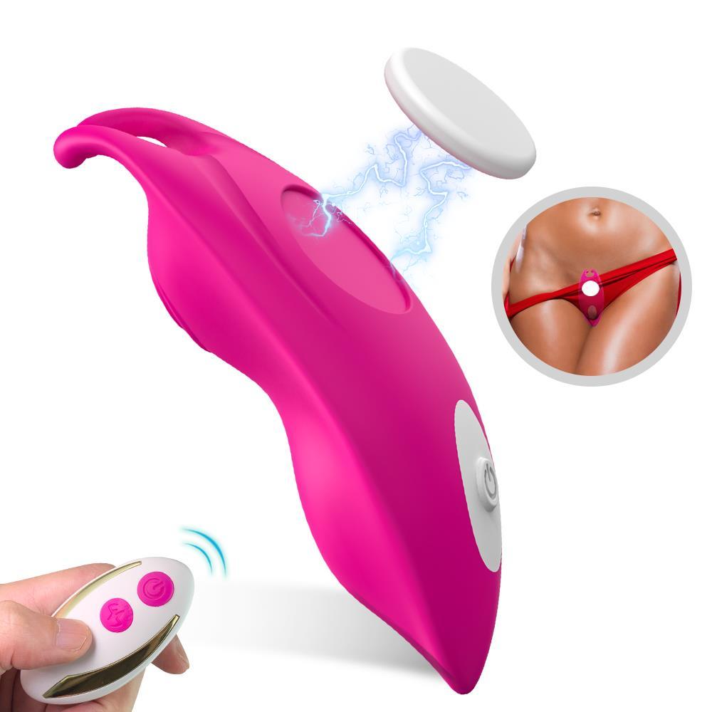 Pürüzsüz Soft Silikon Doku Giyilebilen Uzaktan Kumandalı Şarjlı 9 Mod Titreşimli Kelebek Klitoris Orgazm Vibratör