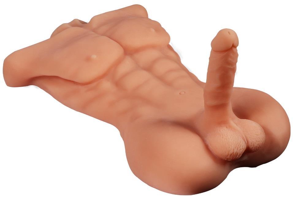 Realistik Gerçekçi Et Dokusunda Yarım Erkek Vücut Kıkırdaklı Testisli Penis Yapısı Dildo Mastürbatör