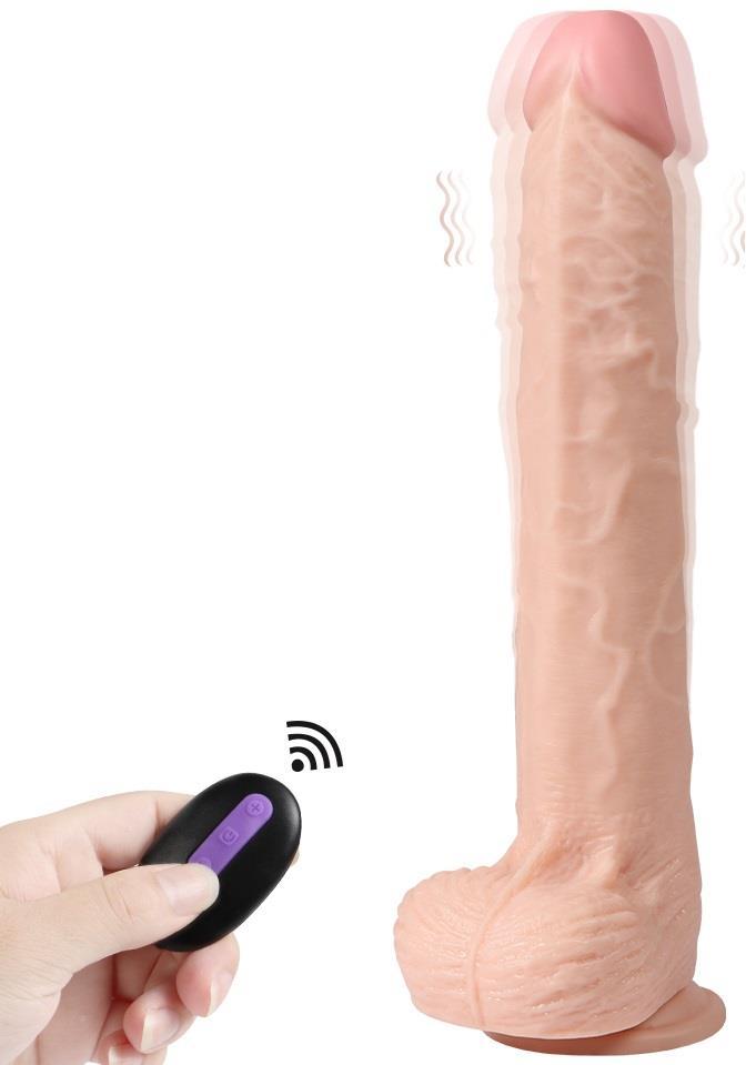 Soft Dokuda 30.5 Cm 20 Farklı Titreşimli Dildo Usb Şarjlı Penis Uzaktan Kumandalı Realistik Vibratör