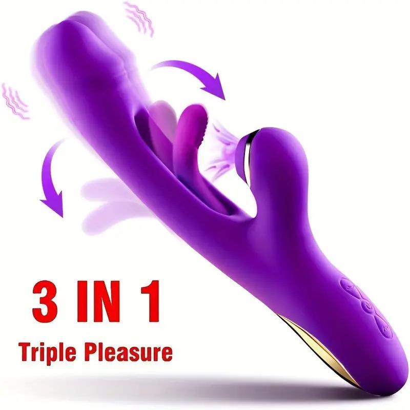 Soft Silikon Doku 10 Farklı Klitoris Emiş Güçlü Dil Darbe Hareketli 10 Mod Titreşim Rabbit Vibratör