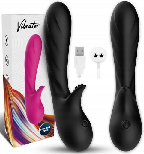 Soft Silikon Doku Şarjlı Orgazm Tırtıklı Klitoris Uyarıcı G Noktası 9 Mod Titreşimli Rabbit Vibratör