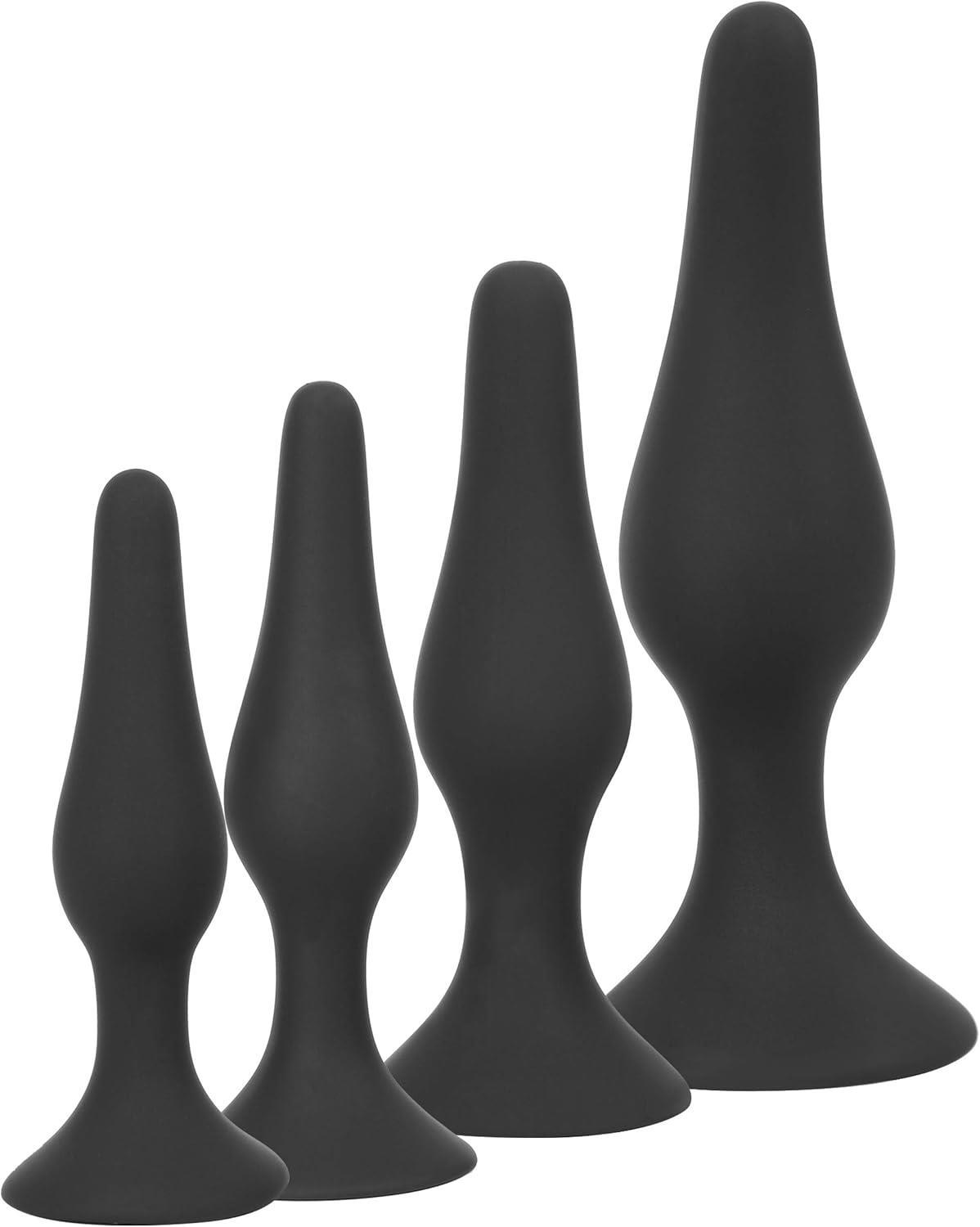 Soft Silikon Dokuda Güçlü Vantuzlu 4 Farklı Boyutlarda Anal Genişletici Alıştırıcı Plug Tıkaç Set