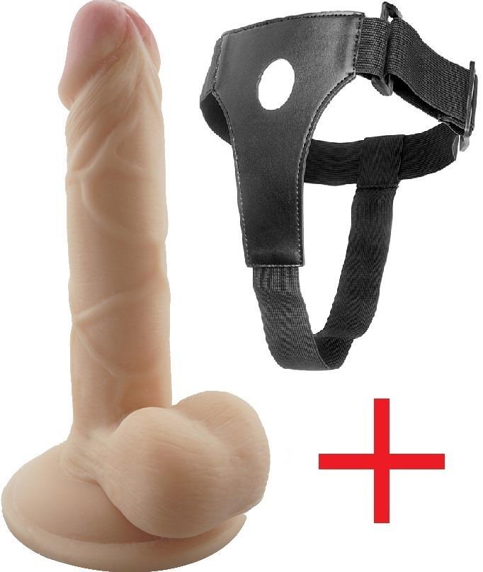 Süper Gerçekçi Doku 16 Cm Belden Bağlamalı Kemerli Anal Vajina Dildo Vantuzlu Realistik Takma Penis