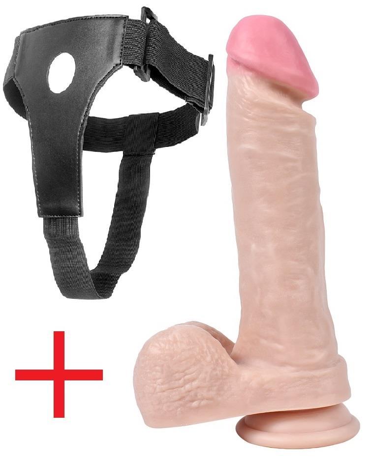 Takma 22 Cm Kalın Gerçekçi Ten Dokusunda Vantuzlu Kemerli Penis Realistik Belden Bağlamalı Dildo