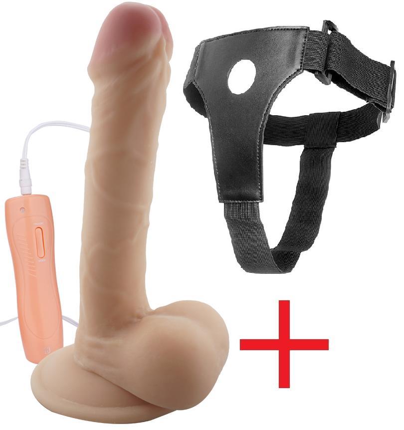 Takma Dildo 19 Cm 10 Farklı Titreşim Belden Bağlamalı Gerçekçi Kemerli Vantuzlu Realistik Vibratör