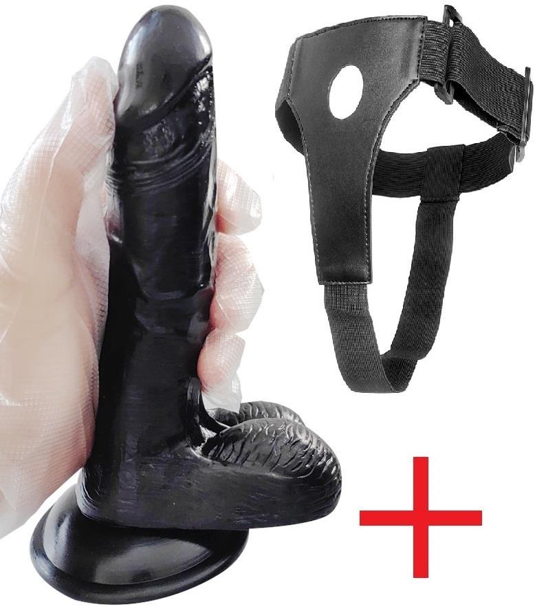 Takma Strapon Kemerli Zenci Dildo 20 Cm Yumuşak Ten Dokusu Gerçekçi Hissiyat Belden Bağlamalı Penis
