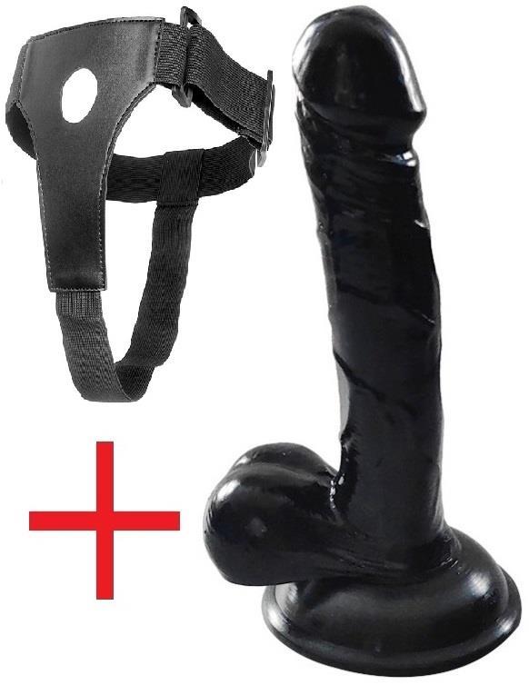 Tam Realistik Takma Strapon Kemerli Siyah Dildo 19 Cm Gerçekçi Dokuda Zenci Belden Bağlamalı Penis