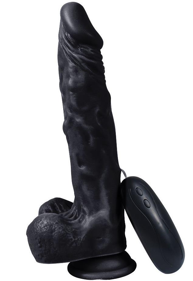 Tamamı Et Dokusunda 23 Cm Vantuzlu 10 Farklı Titreşimli Zenci Full Realistik Vibratör Penis