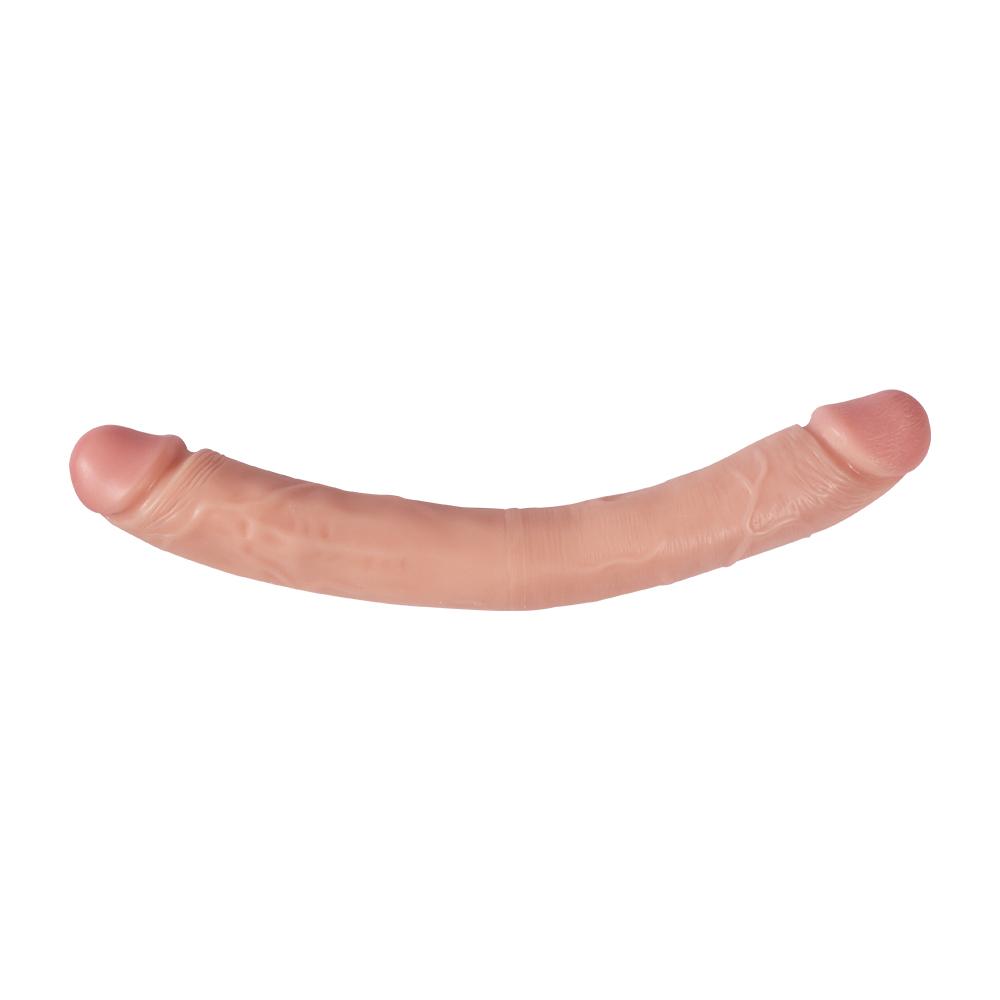 Tamamı Et Dokusunda Ten Hissiyatında Çift Başlıklı 33 Cm Lezbiyen Anal Vajinal Realistik Penis Dildo