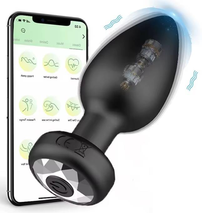 Telefon Kontrollü Uygulamalı Usb Şarjlı Anal Plug Tıkaç Güçlü Titreşimli Bluetoothlu Uyumlu Vibratör
