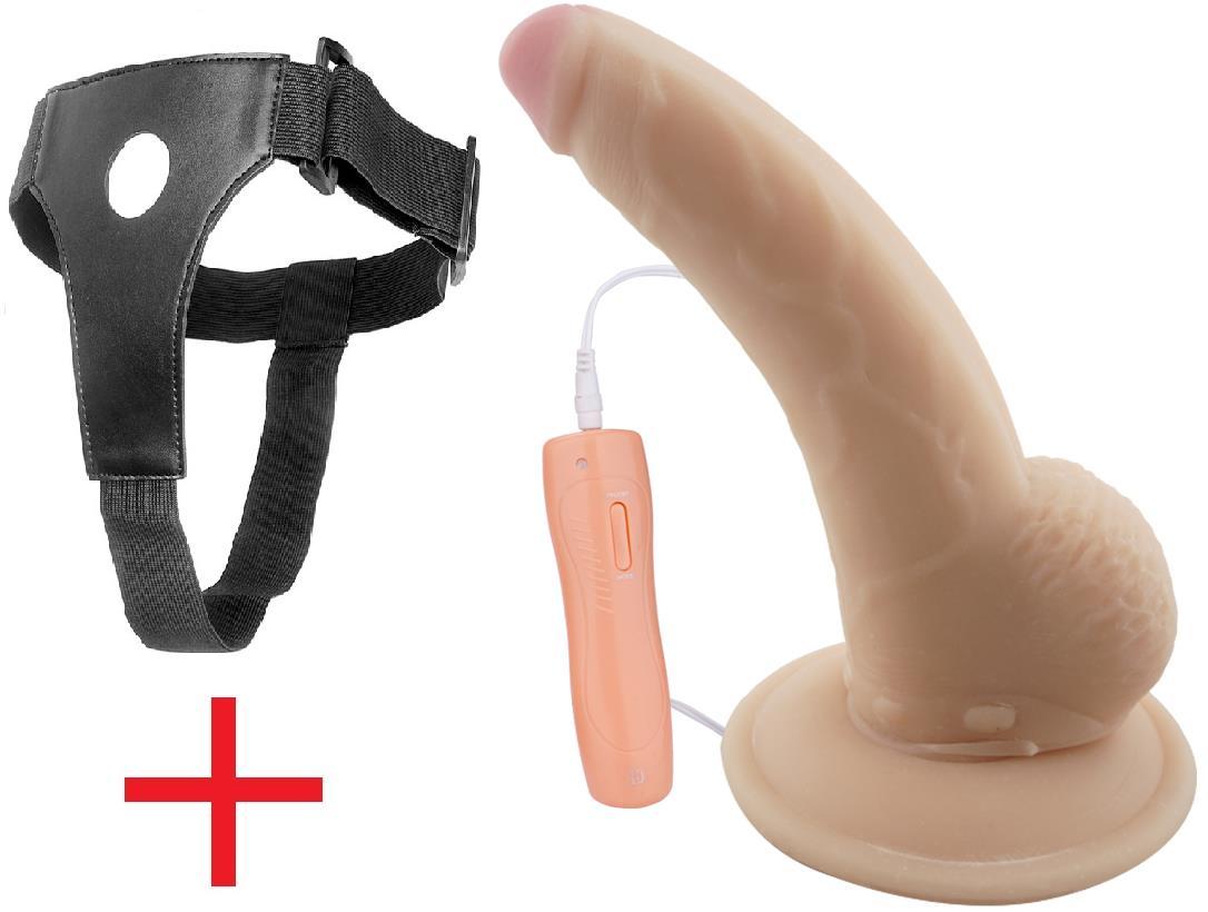 Ten Dokusu 16 Cm Eğimli 10 Mod Titreşim Penis Belden Bağlama Kemerli Realistik Vibratör Takma Dildo