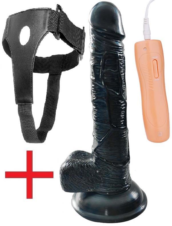 Ten Hissi 21 Cm 10 Mod Titreşim Penis Takma Kemerli Zenci Dildo Realistik Belden Bağlamalı Vibratör