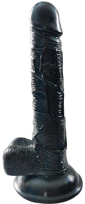 Ten Hissiyatında 21.5 Cm Gerçekçi Dokuda Güçlü Vantuzlu Testisli Siyah Penis Zenci Realistik Dildo