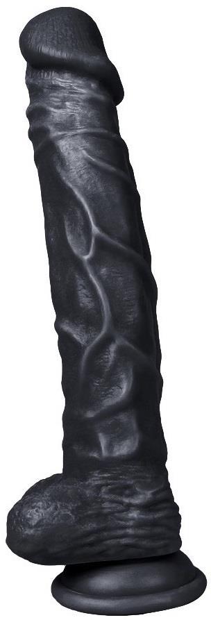 Ten Hissiyatında 24.5 Cm Gerçekçi Et Dokusunda Güçlü Vantuzlu Siyah Dildo Zenci Realistik Penis