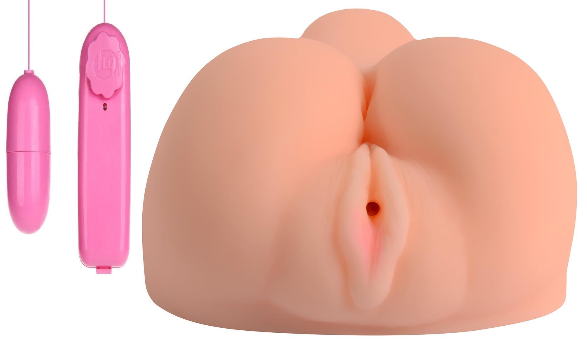 Titreşimli Çift İşlevli Vajina Ve Anal Realistik Kalça Gerçekçi Doku 760 Gram Suni Yapay Mastürbatör