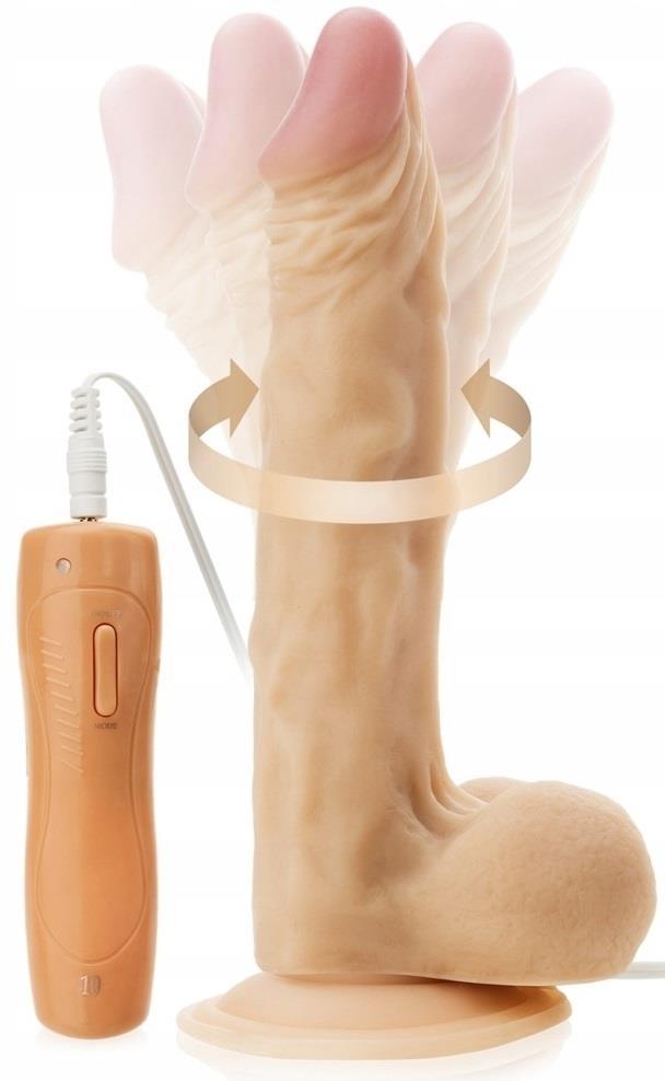 Ultra Gerçekçi Doku 24.5 Cm 10 Mod Titreşimli Dildo Oynar Başlıklı Vantuzlu Penis Realistik Vibratör
