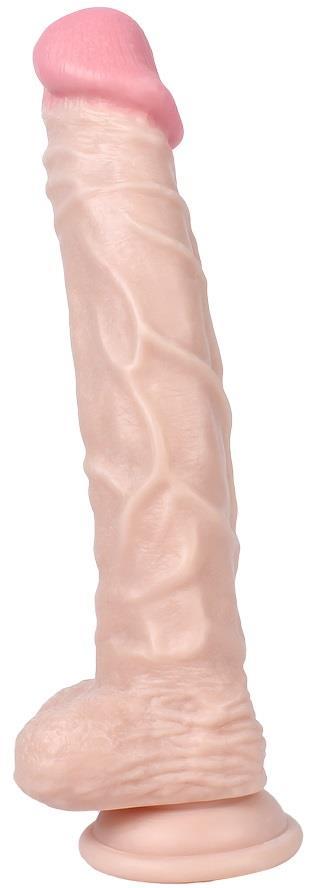 Ultra Gerçekçi Doku 25 Cm Güçlü Vantuzlu Testisli Penis Tamamen Et Dokusunda Realistik Damarlı Dildo