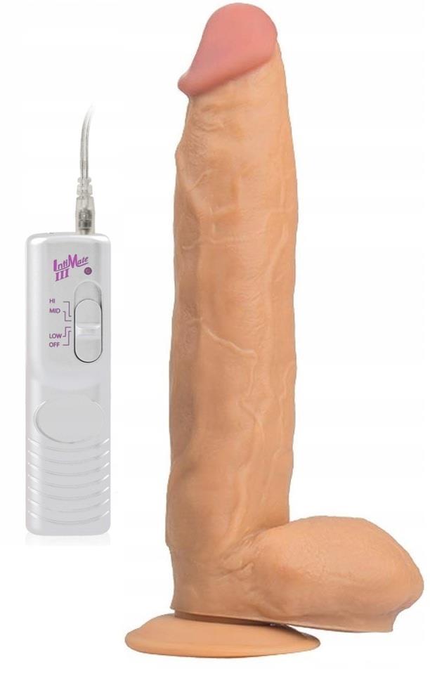 Ultra Gerçekçi Dokuda Kalın 31 Cm Güçlü Titreşimli Dildo Güçlü Vantuzlu Penis Realistik Vibratör
