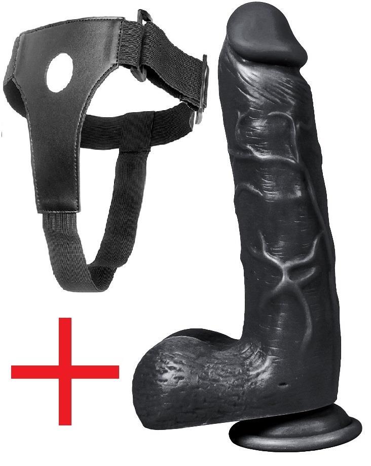 Ultra Gerçekçi Et Dokusu Vantuzlu Zenci Kemerli Takma Penis 21 Cm Realistik Belden Bağlamalı Dildo