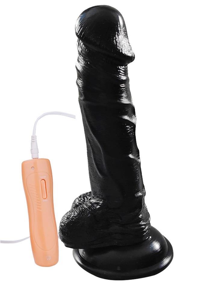 Ultra Gerçekçi Ten Dokusu 20 Cm 10 Farklı Titreşim Vantuzlu Zenci Süper Realistik Siyah Penis Dildo