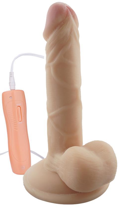 Ultra Gerçekçi Yumuşak Dokuda Vantuzlu 16 Cm Dildo 10 Farklı Titreşimli Penis Realistik Vibratör