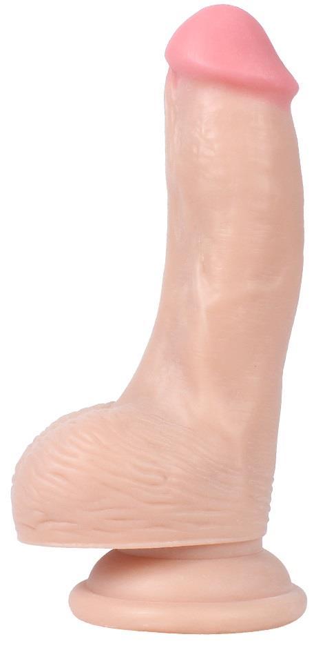 Ultra Soft Gerçekçi Pürüzsüz Doku 22,5 Cm Kalın Penis Ten Hissiyatı Güçlü Vantuzlu Realistik Dildo