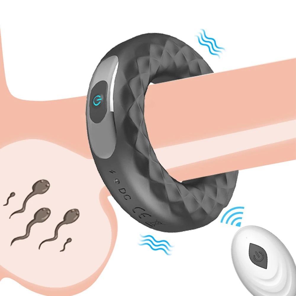 Ultra Soft Kaliteli Silikon Dokuda Şarjlı Uzaktan Kumandalı 12 Farklı Güçlü Titreşimli Penis Halkası