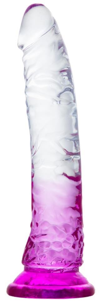 Ultra Yumuşak Şeffaf Mor 21 Cm Gerçekçi Penis Realistik Jel Dokuda Yumurtalıksız Anal Vajina Dildo