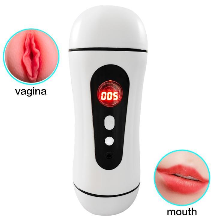Usb Şarjlı 10 Mod Titreşimli Ses Fonksiyonlu Çift İşlevli Vajina Ve Oral Ağız Dil Yapısı Mastürbatör