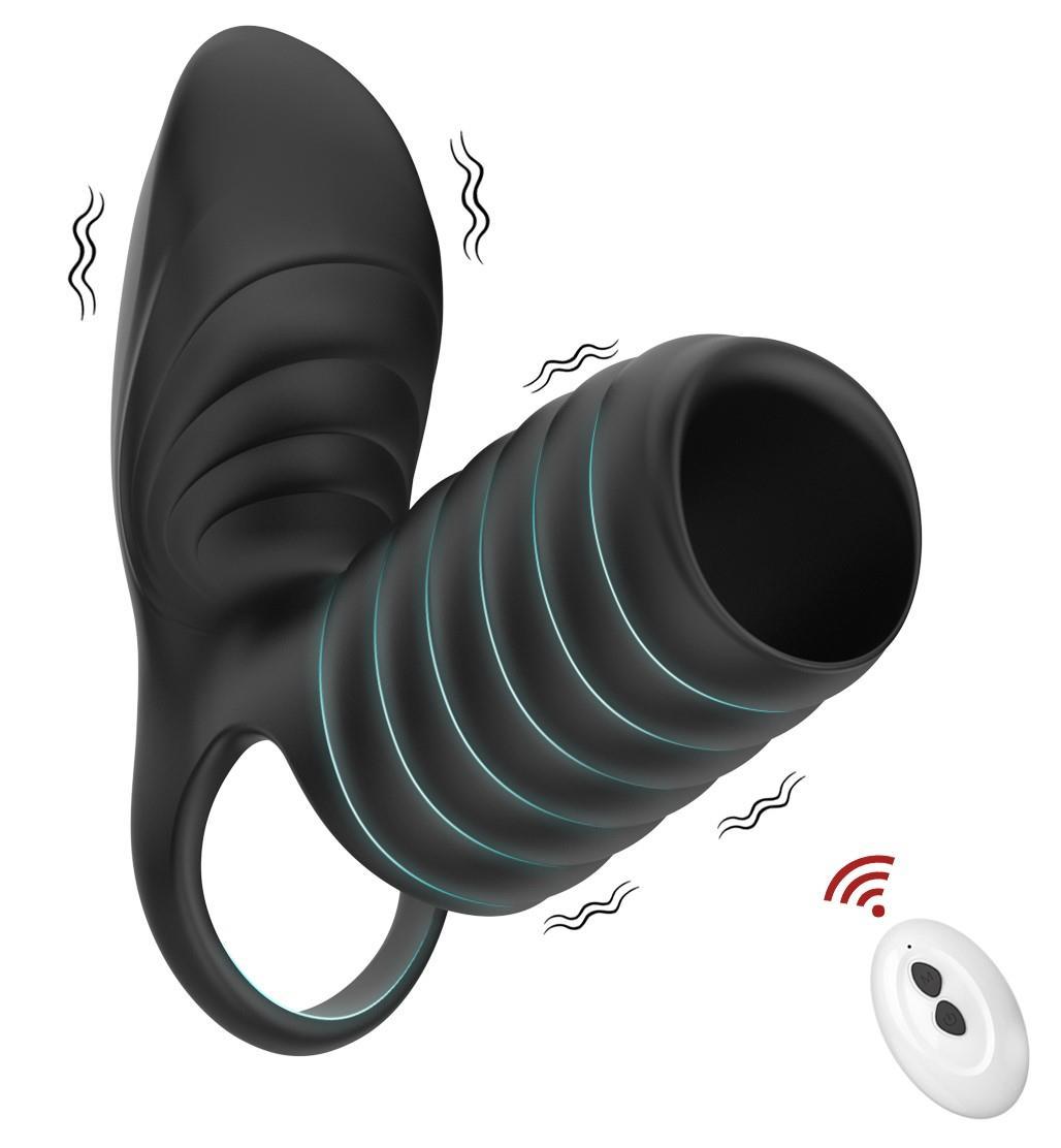 Usb Şarjlı Uzaktan Kumandalı Çift Motorlu 10X10 Titreşim Modu Testis Tutacaklı Gövde Penis Kılıfı