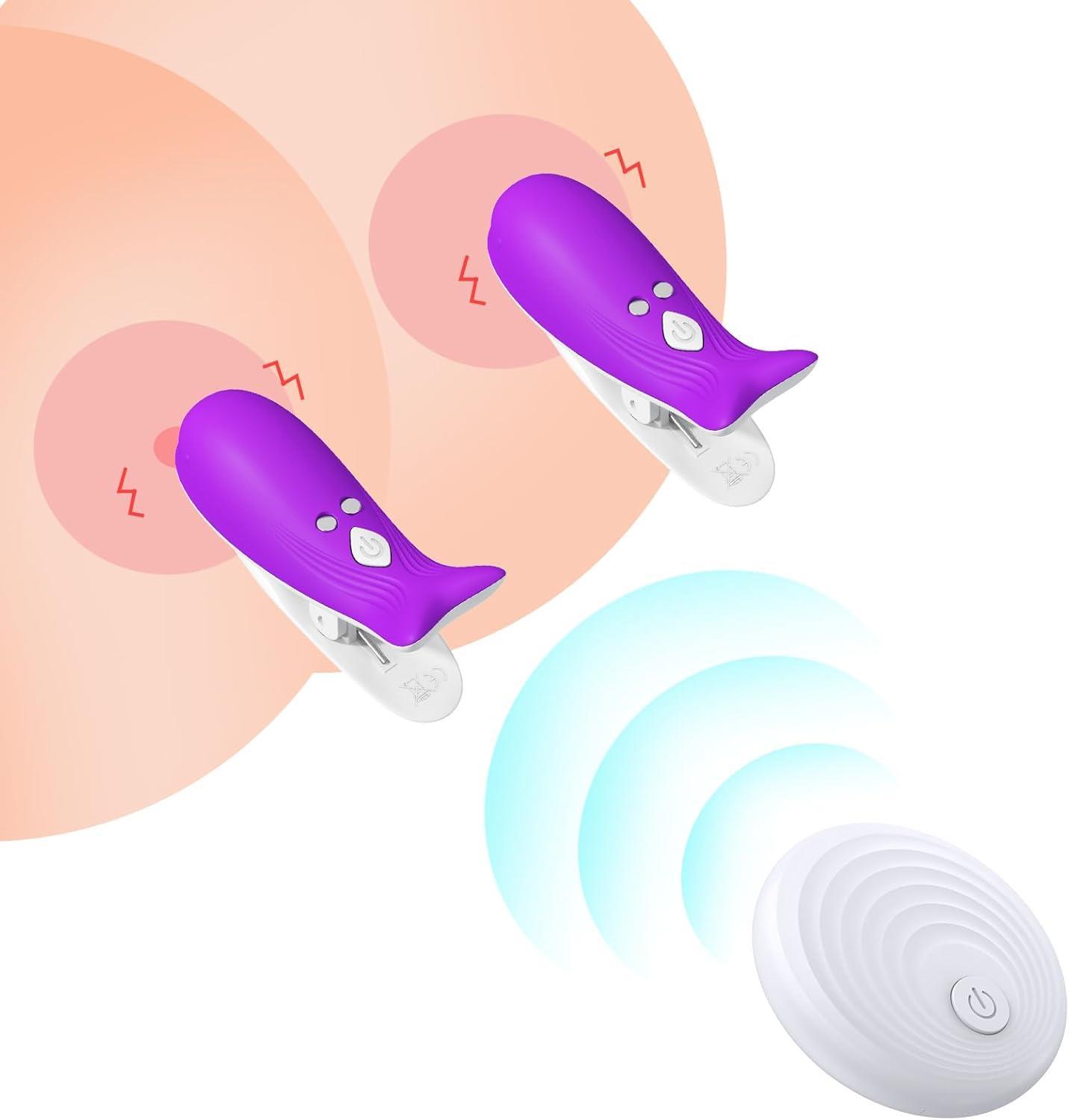 Uzaktan Kumandalı 10 Farklı Güçlü Titreşimli Göğüs Ucu Klipsi Usb Şarjlı Göğüs Ucu Orgazm Vibratörü