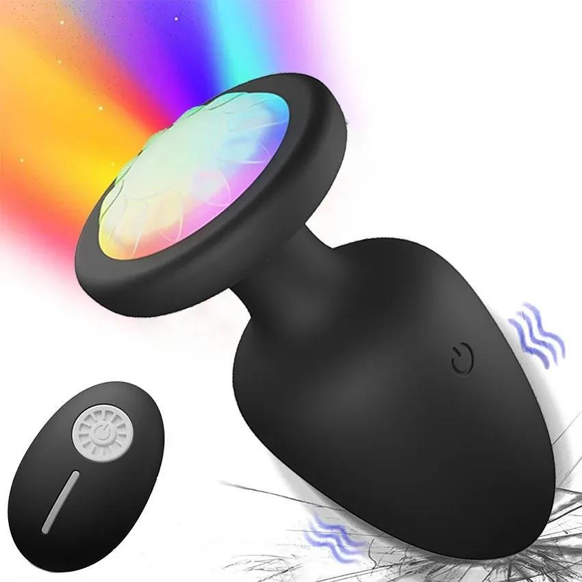 Uzaktan Kumandalı 10 Mod Titreşim Ve Modlu Led Işık Soft Silikon Doku 10 Cm Anal Plug Tıkaç Vibratör