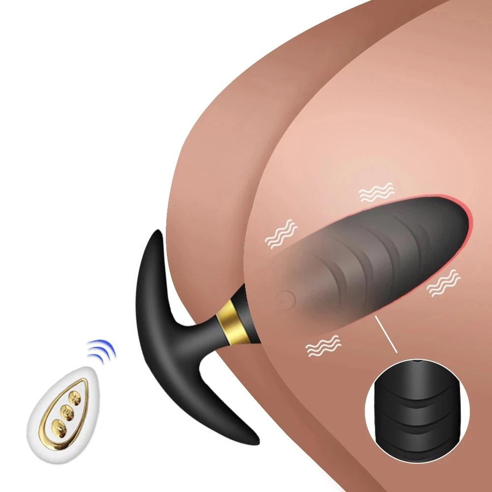 Uzaktan Kumandalı Soft Silikon Dokuda 10 Farklı Titreşimli Anal Plug Tıkaç Vibratör