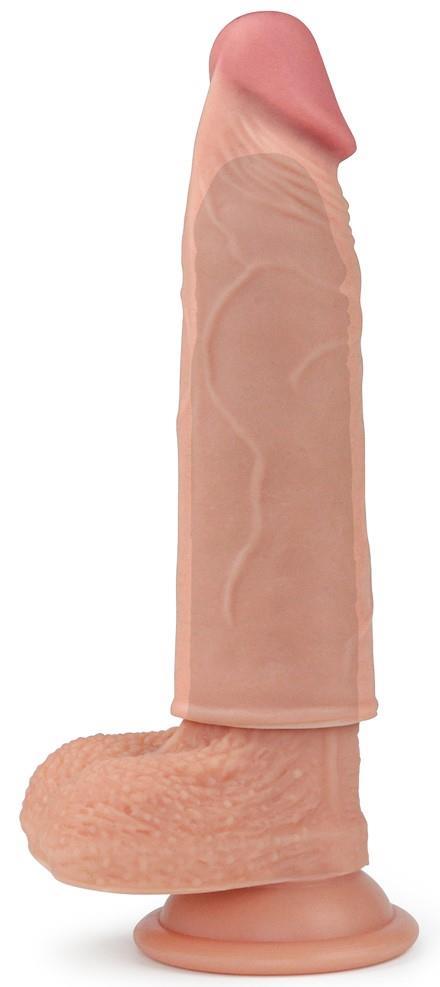 Uzatmalı Gerçekçi Hissiyat Et Dokusunda Esnek 3 Cm Dolgulu 16.5 Cm Realistik Penis Dildo Kılıfı