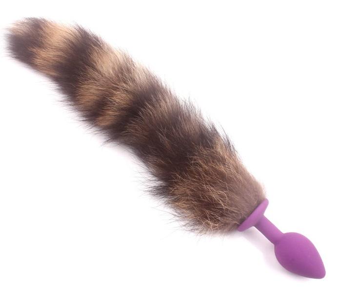 Uzun Kuyruklu Tüylü Silikon Dokuda 7 Cm Genişletici Açıcı Anal Plug ve Tıkaç