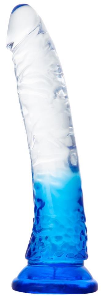 Yumurtalıksız Anal Vajina Realistik Jel Dokuda Ultra Yumuşak Şeffaf Mavi 21 Cm Penis Gerçekçi Dildo