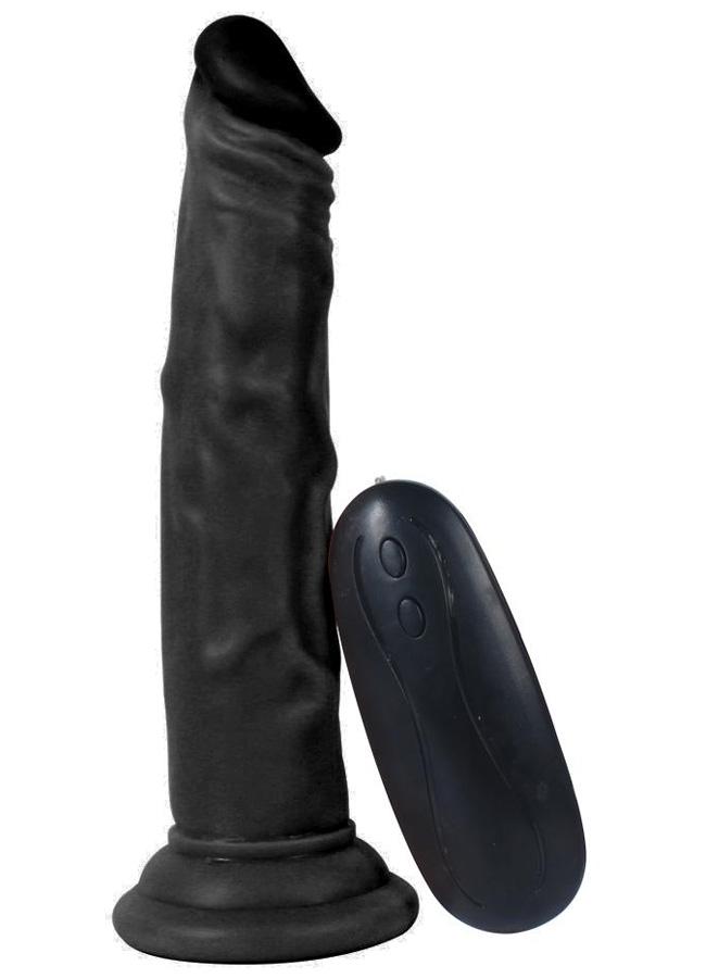 Yumurtalıksız Anal Ve Vajinal Kullanılabilen 19 Cm 10 Farklı Titreşim Zenci Realistik Vibratör Penis